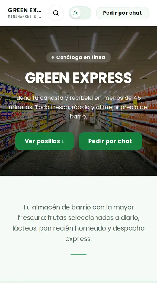 Plantilla Minimarket con un negocio de ejemplo