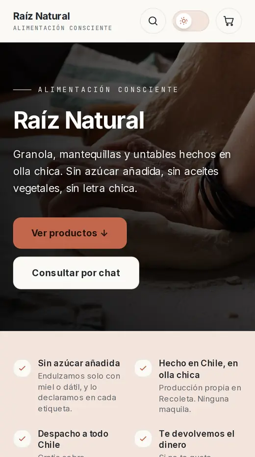 Plantilla Tienda con un negocio de ejemplo